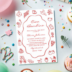 Ciao Bambino Italian Baby Shower Invitation