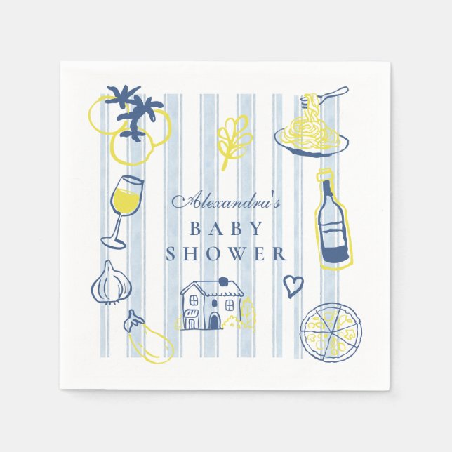 Ciao Bambino Italian Baby Shower Napkin (Front)