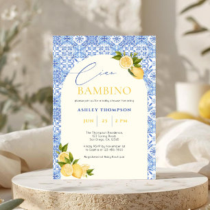Ciao Bambino Italian Lemon Baby Shower Invitation