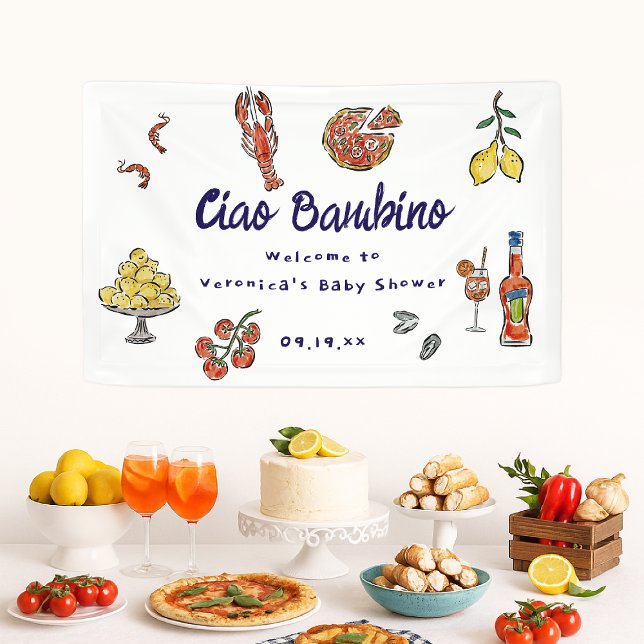 Ciao Bambino Italian Mediterranean Baby Shower Banner (Creator Uploaded)