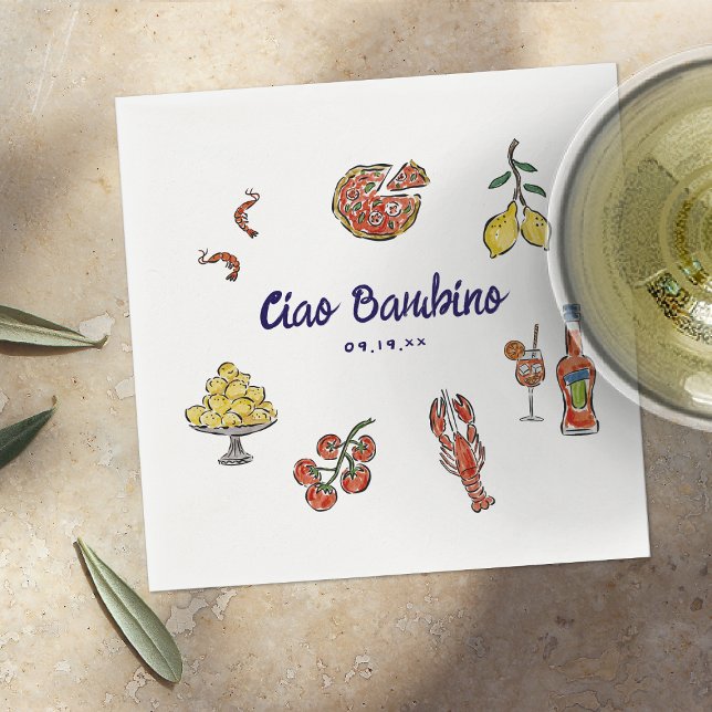 Ciao Bambino Italian Mediterranean Baby Shower Napkin (Creator Uploaded)