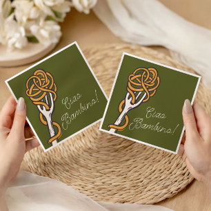 Ciao Bambino Italian Pasta Summer Baby Shower Napkin