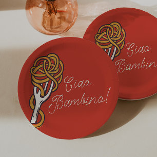 Ciao Bambino Italian Pasta Summer Baby Shower Paper Plate