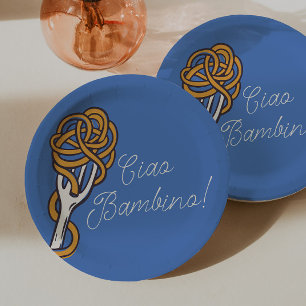 Ciao Bambino Italian Pasta Summer Baby Shower Paper Plate