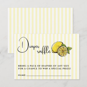 Ciao Bambino Lemon Baby Shower Diaper Raffle Enclosure Card