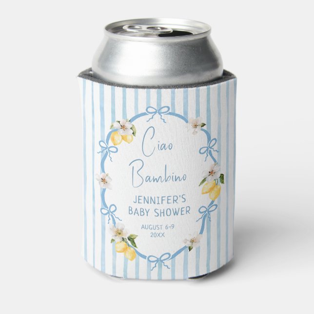 Ciao Bambino Lemon Italian Summer Baby Shower Can Cooler (Can Back)
