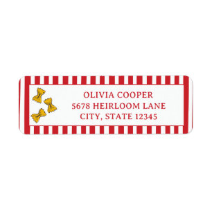 Ciao Bambino Red Italian Pasta Return Address