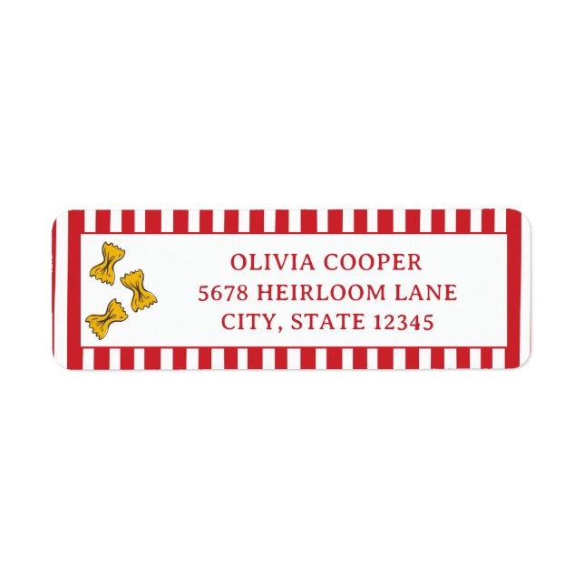 Ciao Bambino Red Italian Pasta Return Address (Front)