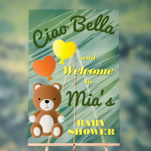Ciao Bella baby shower welcome foam board sign