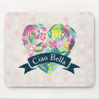 Ciao Bella Cute Floral Heart on Pink Circles