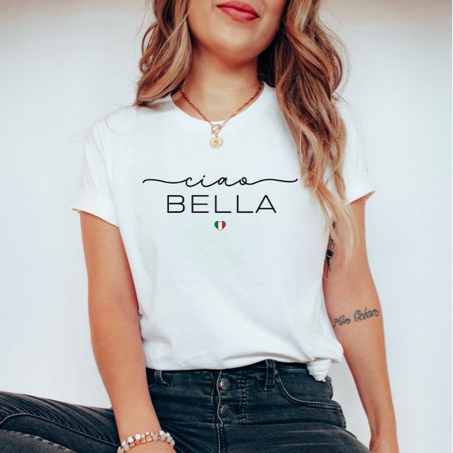 Ciao Bella– Handwritten Font & Italian Heart T-Shirt (Creator Uploaded)
