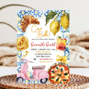 Ciao Bella Italian Dinner Theme Bridal Shower Invitation