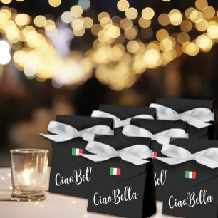 Ciao Bella Italian Elegant Script Black Favour Box