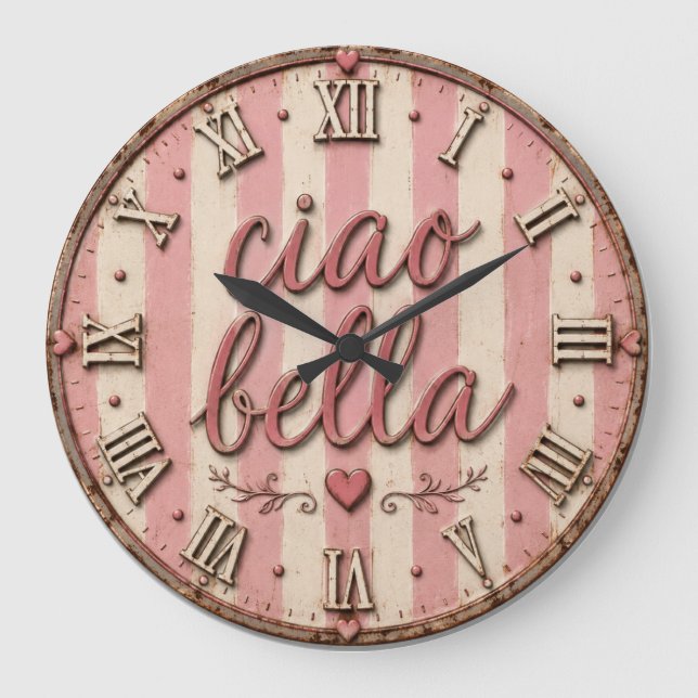 Ciao Bella Italian Kitchen Rustic Farmhouse Large Clock (Front)