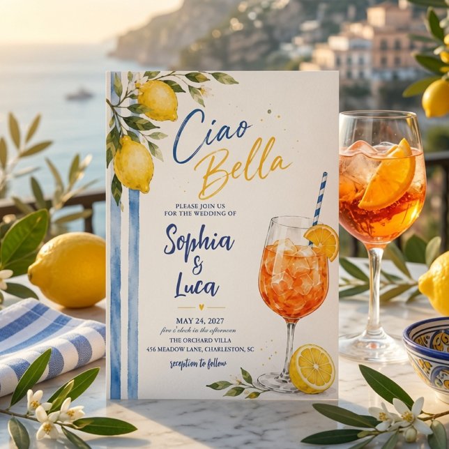 Ciao Bella Italian Lemon Wedding  Invitation (Creator Uploaded)