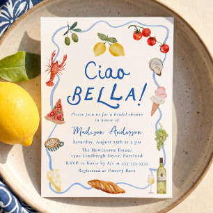 Ciao Bella Italian Summer Bridal Shower Invitation