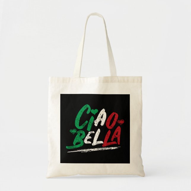 Ciao Bella Italy Flag Hoodie, Italian Hoodie Pullo Tote Bag (Front)