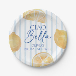 Ciao Bella Lemon Bridal Shower Paper Plate