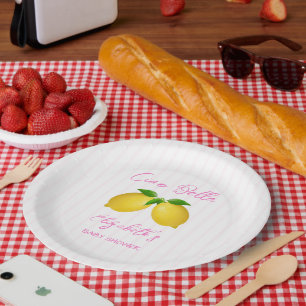 Ciao Bella Lemon Girl Baby Shower Paper Plate