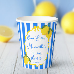 Ciao Bella lemons Italian bridal shower custom Paper Cups