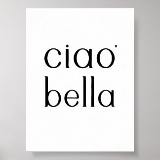 Ciao bella - minimalistic typography poster