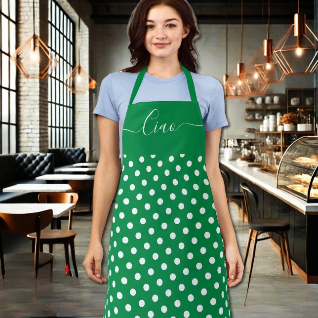 Ciao   -  green white  apron (Creator Uploaded)