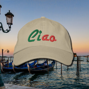 Ciao -  greeting in Italian Embroidered Hat