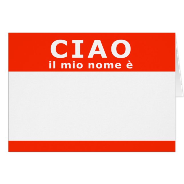 CIAO il mio nome e (Front Horizontal)
