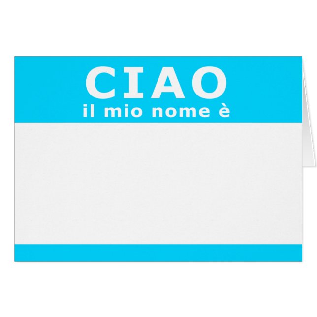 CIAO il mio nome e (Front Horizontal)