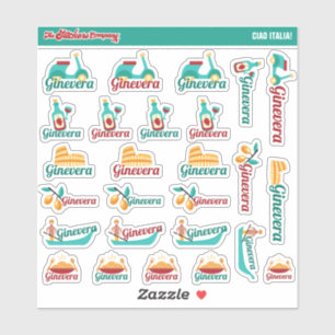 Ciao Italia! Custom Name Labels Italy Stickers