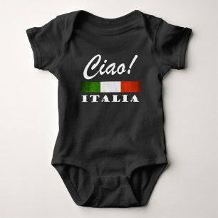 Ciao! Italia Tricolore Green White Red Italy Flag Baby Bodysuit