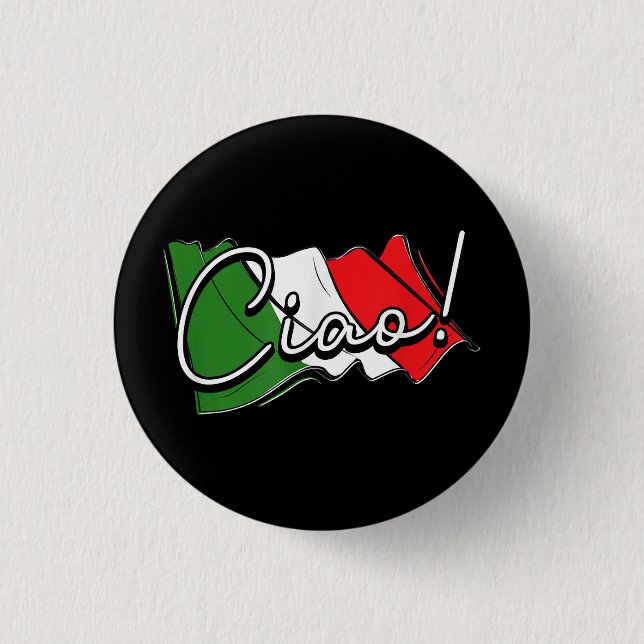 Ciao! - Italian and European Venice Scooter and La 3 Cm Round Badge (Front)