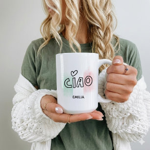 CIAO Italian flag green white red Italy Coffee Mug