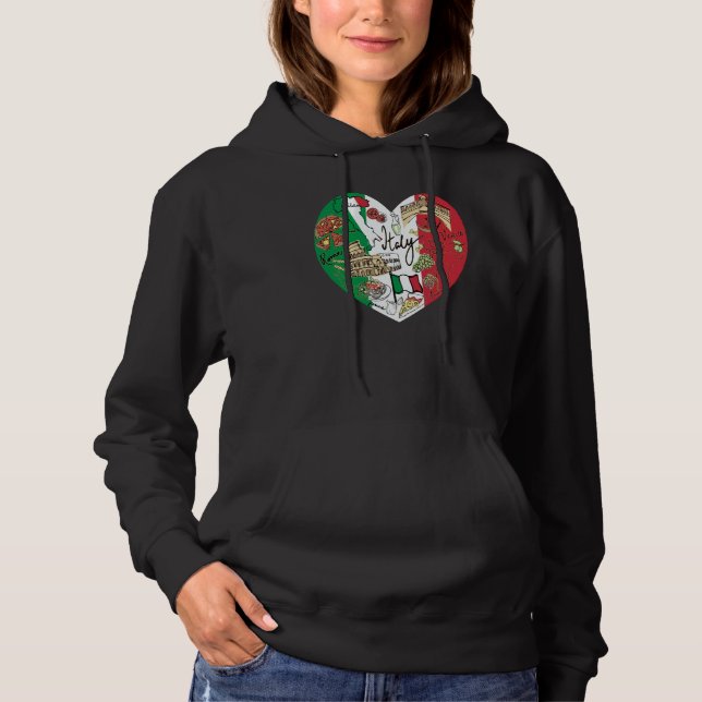Ciao Italy Cool Italy Graphic Flag Heart Cute Ital Hoodie (Front)
