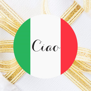 Ciao Italy with the italian flag Classic Round Sticker