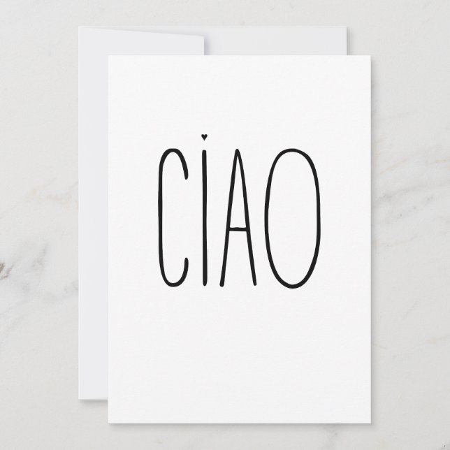 Ciao - minimalistic typography card (Front)
