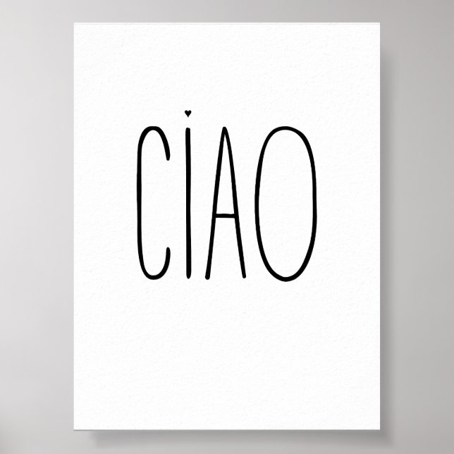 Ciao - minimalistic typography poster (Front)