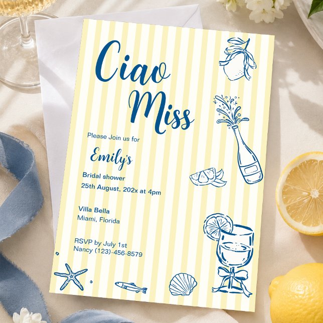 Ciao Miss Bridal Shower Invitation (Creator Uploaded)