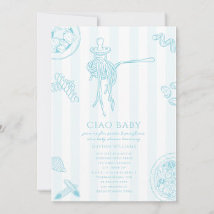 Ciao Pasta & Pacifiers Italian Boy Baby Shower Invitation