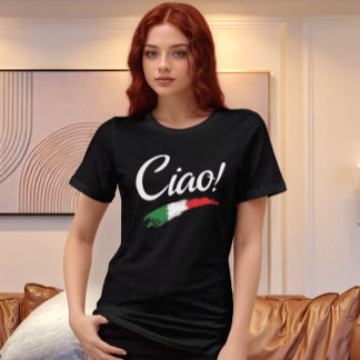 Ciao Script White Text Minimalist Women’s Tri-Blen Tri-Blend Shirt