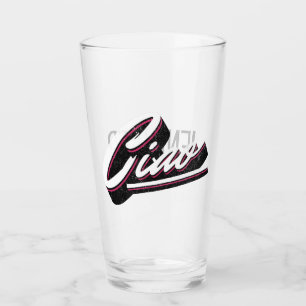 Ciao text design glass