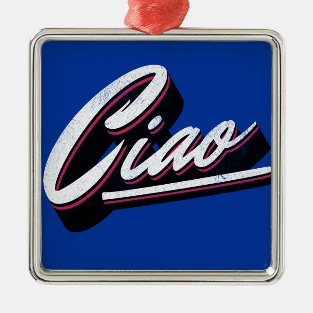 Ciao text design metal tree decoration (Front)