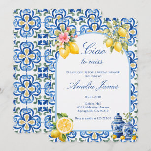Ciao to Miss Italian lemon bridal shower Invitation