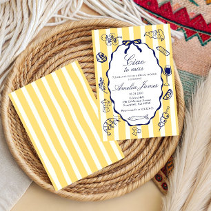 Ciao to Miss Italian Mediterranean bridal shower Invitation