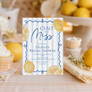 Ciao to Miss Lemons and Stripes Bridal Shower Invitation