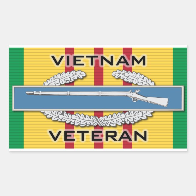 CIB Vietnam Veteran Rectangular Sticker (Front)