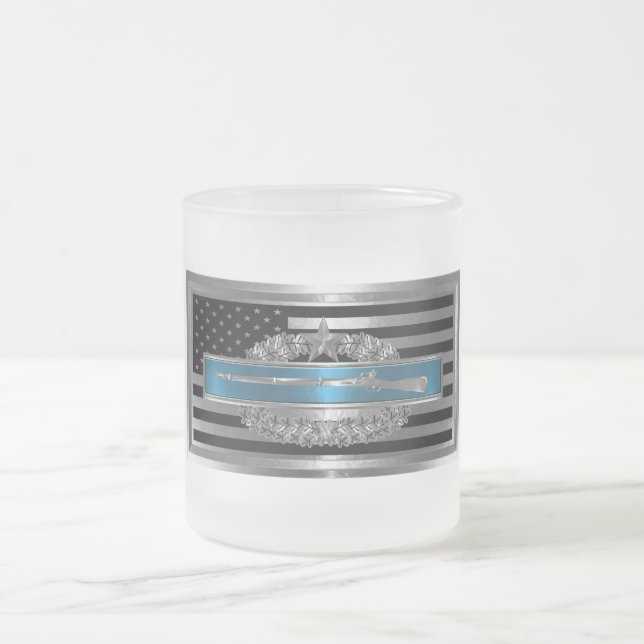 CIB with Combat Star Frosted Glass Coffee Mug (Center)