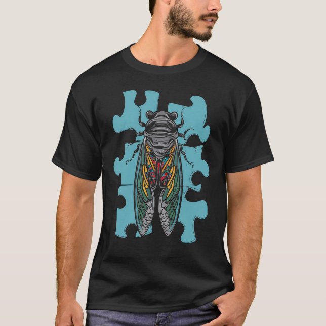 Cicada 2024 Cicada Broods XIX and XII Autism Gift  T-Shirt (Front)