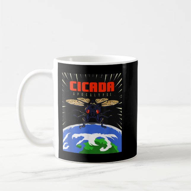 Cicada Apocalypse Brood X Invasion Cicada Coffee Mug (Left)