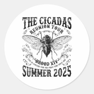 Cicada Brood Xiv Reunion Tour Swarm Cicadas Summer Classic Round Sticker